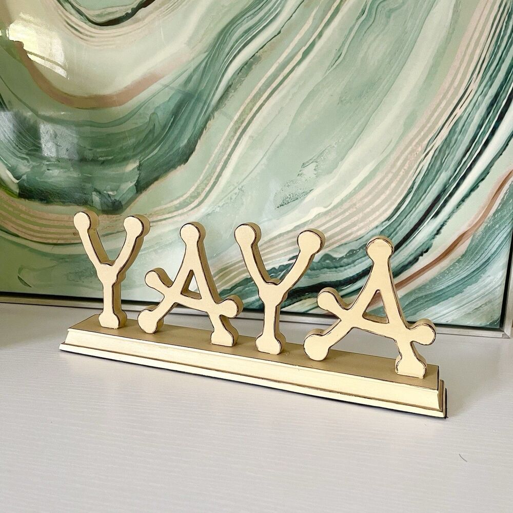 Freestanding Name YAYA Girls Bedroom Home Decor Wooden Dark Beige Kids Room